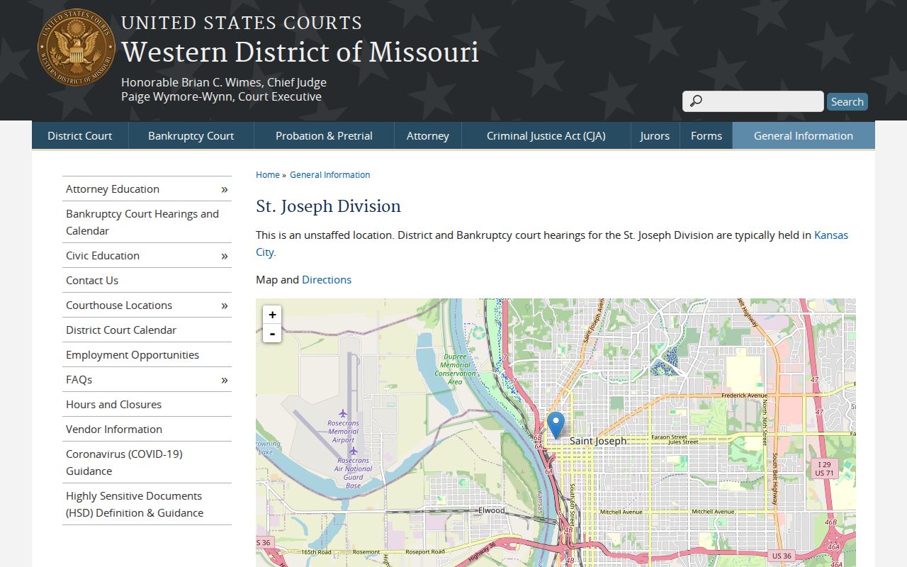 Easton court records federal St. Joseph Division source