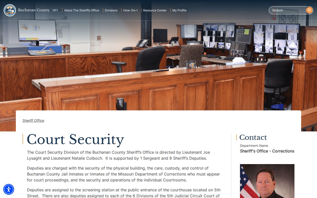 Buchanan County court docket courthouse security access
