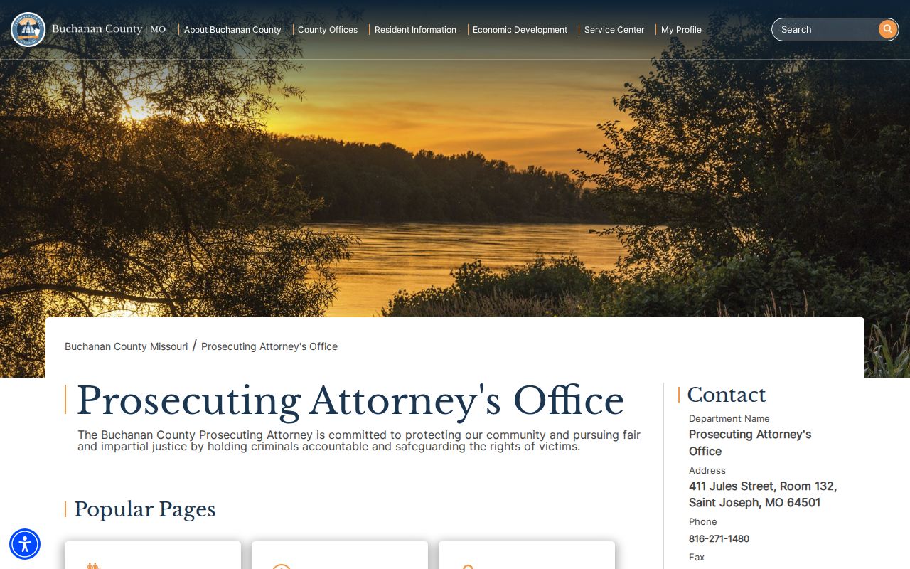 Buchanan County traffic court record information from the Prosecuting Attorney